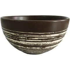 Salad bowl “Kunstwerk” ceramics D=14cm brown,white