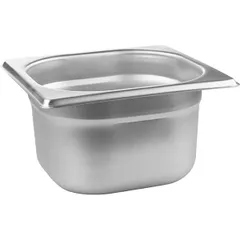 Gastronorm container (1/6)  stainless steel  1.6 l , H=10, L=17.6, B=16.2 cm  metal.