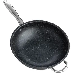 Сковорода «Вок» «Уитфорд» алюм.литой,сталь нерж. 4,5л D=30,H=9см граф.,черный, изображение 4