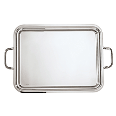 Rectangular tray “Elite” with handles  stainless steel , L=50, B=38 cm  silver.