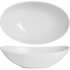 Salad bowl “Varik” oval  porcelain  458 ml , L=20, B=12.7 cm  white