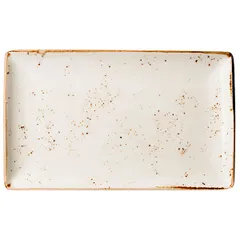 Dish "Kraft White" rectangular  porcelain , H=24, L=270, B=168mm  white, brown.