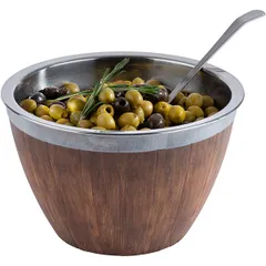 Салатник с охлаждением пластик,сталь нерж. 3л D=26,H=16см тем.корич.,металлич., изображение 4