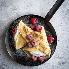 Сковорода для блинов голуб.сталь D=240,H=25,L=430мм металлич., изображение 2