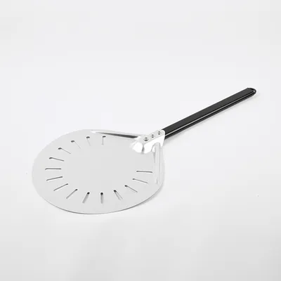 Лопата для пиццы поворотная перфорированная алюмин. D=30,L=70см металлич.,черный