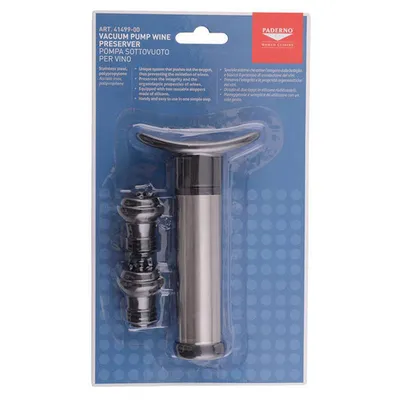 Помпа для вина + пробки вакуумные 2 шт. абс-пластик,резина D=35,L=210,B=140мм черный,стальной, изображение 2