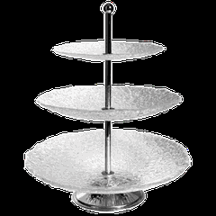 Этажерка «Клиа» 3 яруса 22х26х32см стекло,сталь ,H=45см прозр.,металлич.