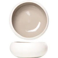 Salad bowl ceramics D=120,H=45mm white,beige.