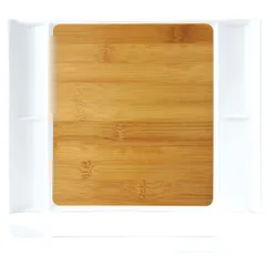 Блюдо для подачи для стейка и сыра бамбук,фарфор ,H=25,L=320,B=230мм