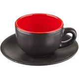 Чайная пара «Кармин» керамика 200мл D=15см красный,черный
