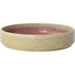 Plate “Aurora Vesuvius Rose Quartz” with side  porcelain  D=14cm  beige, pink.