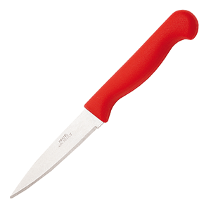 Нож для овощей красная ручка сталь нерж.,пластик ,L=7см красный,металлич.