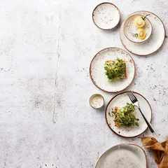 Тарелка «Крафт Вайт» мелкая фарфор D=25,H=2см белый,коричнев., изображение 2