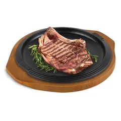 Сковорода для фахитос с подставкой чугун,дерево D=250,H=30,L=305мм черный,коричнев., изображение 3