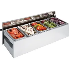 Контейнер для специй с охлаждающими элементами (2 шт) и гастроемкостями GN 1/9 (5 шт) сталь нерж. ,H