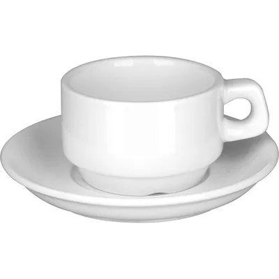 Кофейная пара «Кунстверк» фарфор 100мл D=7/12см белый, изображение 2