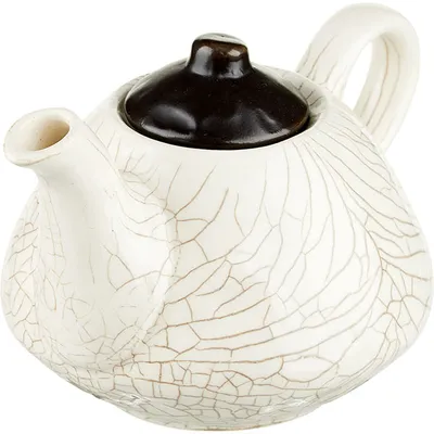 Чайник заварочный «День и ночь» фактурный керамика 0,6л ,H=11,L=13см белый,черный, изображение 2