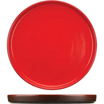 Тарелка «Кармин» с бортом керамика D=26,H=3см красный,черный