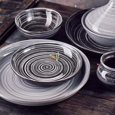 Салатник «Маренго» керамика 300мл D=135,H=55мм черный,серый, изображение 4