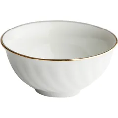 Salad bowl “Blue Rose” with gold edging  porcelain  400 ml  white, gold