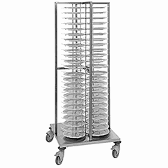 Тележка для посуды для тарелок на 96шт сталь нерж. ,H=183,L=70,B=70см серебрист.