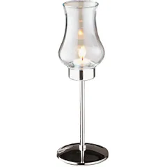 Flame table lamp  chrome plated, glass  D=11, H=32cm