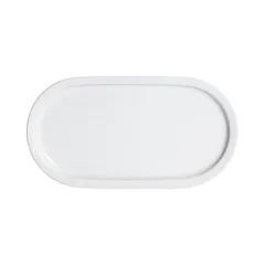 Тарелка «Эр-гоу!» овальная керамика ,H=20,L=280,B=155мм белый
