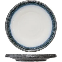 Plate ceramics D=22,H=3cm white,gray