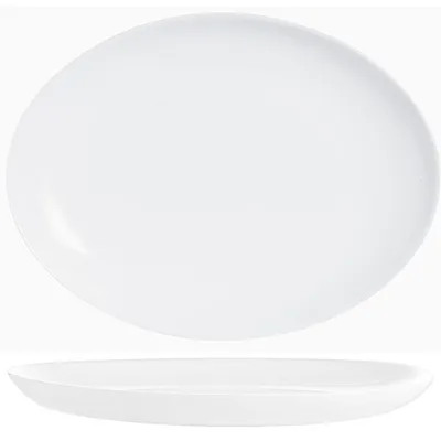 Блюдо «Эволюшнс Уайт» овальное стекло ,L=33,B=25см белый, Длина (мм): 330