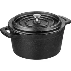 Baking pan "Amber Cast" with lid cast iron 0.8l D=14cm black