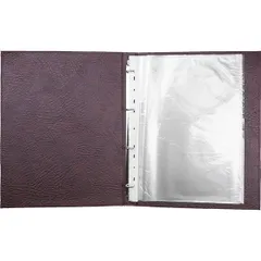 Папка-меню А4 2-х стор.на кольцах кожезам. коричнев., изображение 2