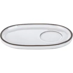 Блюдце «Карактэр» овальное керамика ,H=12,L=135,B=83мм белый,коричнев.