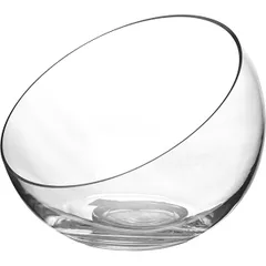 Vase-ball, oblique cut  glass  1.75 l  D = 26 cm  clear.
