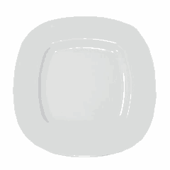 Plate “Rita” square with rounded edges  porcelain ,H=3,L=32,B=32cm white