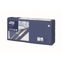 Салфетки бумажные Tork  33*33 темно-синие, 2 слоя, листов 200/в коробе 10. бумага ,L=33,B=33мм синий