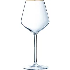 Wine glass “Ultim Bord Or”  chrome glass  470 ml , H = 23 cm  clear.