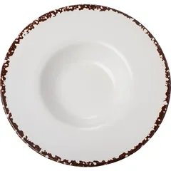 Plate for pasta “Antika Perla”  porcelain  0.5 l  D=310, H=55mm  white, brown.