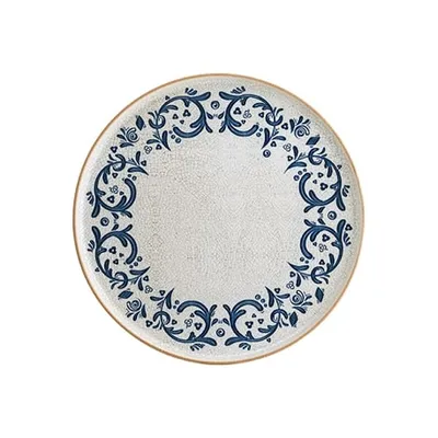Тарелка «Виенто» с бортом фарфор D=28см белый,синий