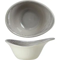 Salad bowl “Scape grey”  porcelain  110ml ,H=52,L=130,B=95mm gray