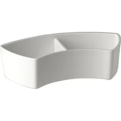 Salad bowl 2 sections plastic ,H=45,L=175,B=75mm white