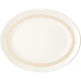 Блюдо «Антуанетт» овальное фарфор ,H=9,L=200,B=160мм белый,олив.