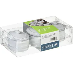 Кастрюля для запекания «Миньон» с крышкой[3шт] фарфор 60мл D=7см белый, изображение 2