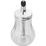 Сахарница с дозатором стекло,сталь нерж. 250мл D=75,H=150,L=85,B=85мм прозр.,металлич.