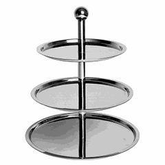 Shelving unit 3 tiers. D=40/35/30cm stainless steel chrome