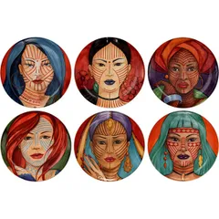 Тарелка пирожковая «Анимае» в ассортименте набор[6шт] фарфор D=16см разноцветн.