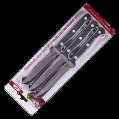 Set of knives for steak [6 pcs]  steel, plastic , L=215/107, B=19mm  black, metal.