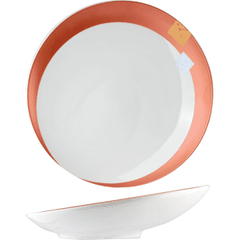 Salad bowl “Zen”  porcelain  0.55 l  D=30, H=8 cm  white, orange.