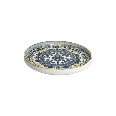 Тарелка «Блум Гранада» с бортом фарфор D=200,H=25мм синий,желт., изображение 2