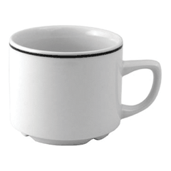 Tea cup “Black Line”  porcelain  200 ml  D=8, H=6 cm  white, black