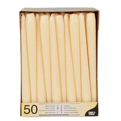 Свечи[50шт] параф.со стеар. D=25,H=245,L=255,B=190мм слон.кость